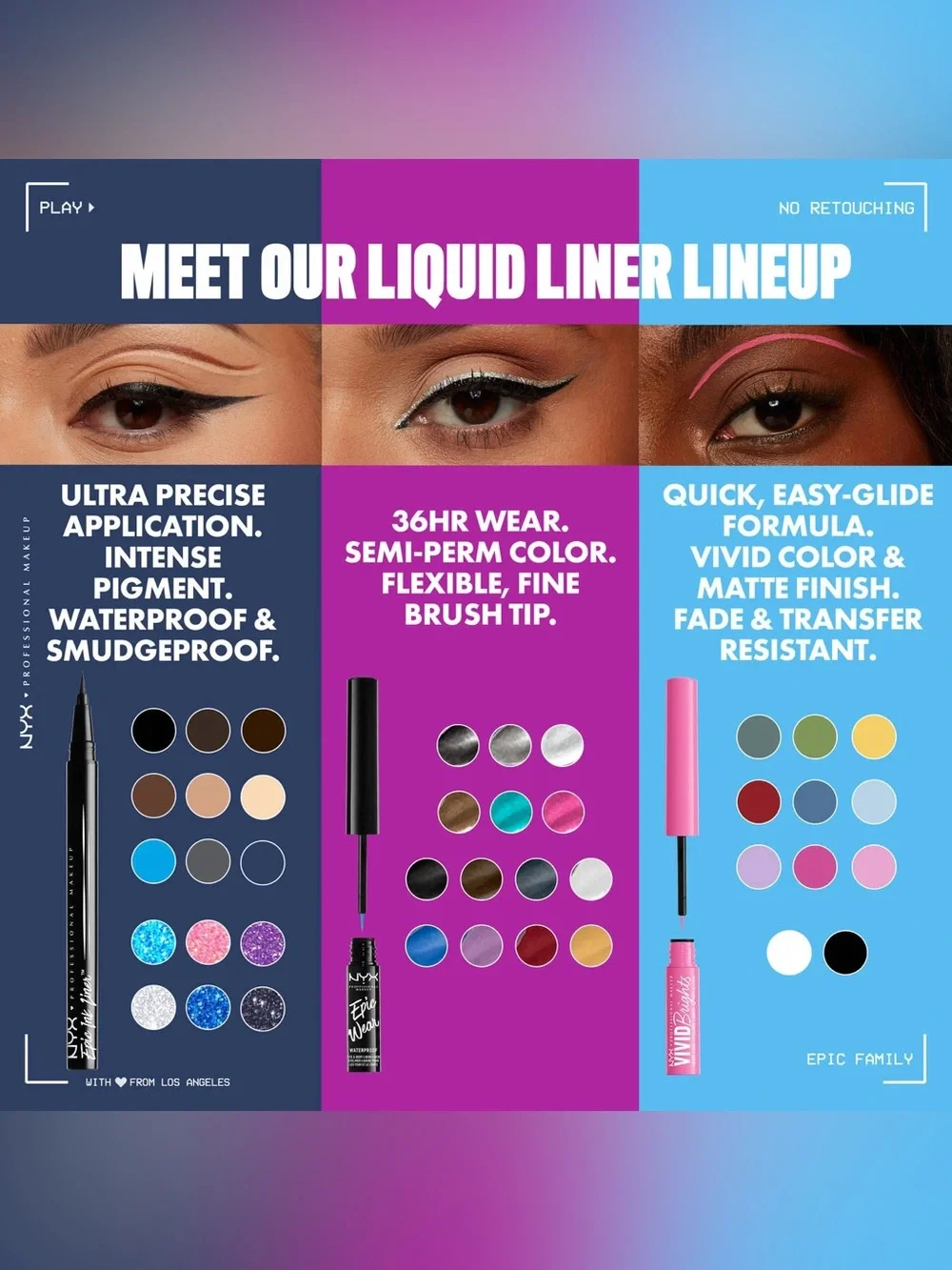 NYX Epic Ink Waterproof Liquid Eyeliner - Vintage Baby, NEW